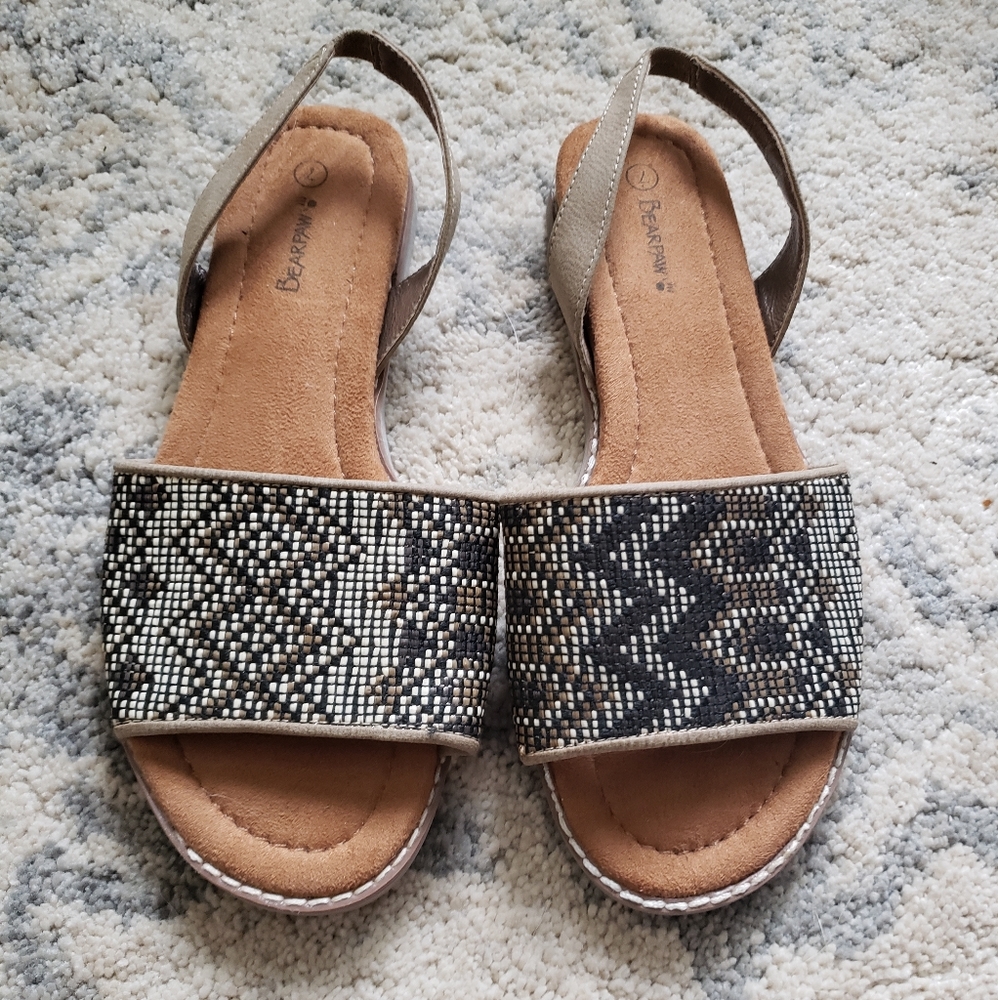 NEW Bearpaw Slipper Sling Sandals Woven Boho